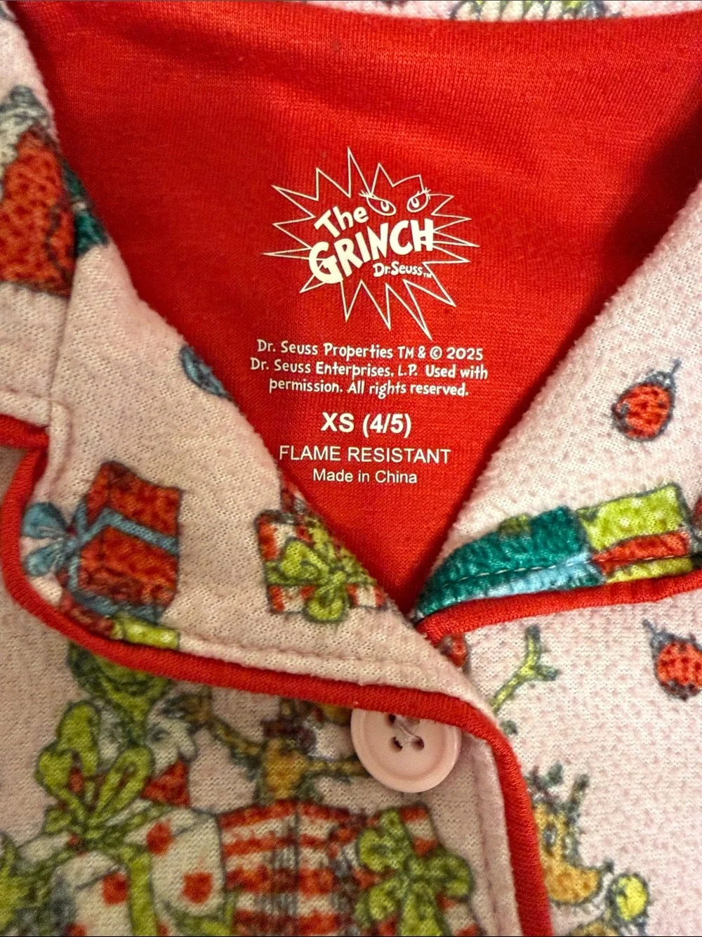 Dr. Seuss Pink, Red and Green Holiday Character Pajama Set